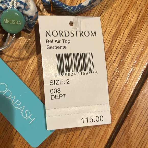 Melissa Odabash bathing suit top blue and white size 2 - Picture 5 of 6